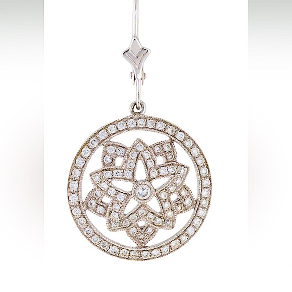 Vintage 18k Natural Diamond Drop Earrings - Picture 10 of 10